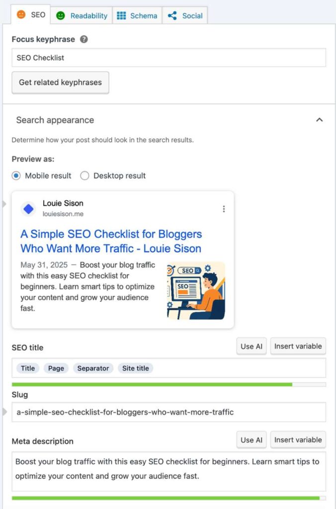 SEO Yoast WordPress Plugin